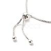 Glass Seed Braided Hamsa Hand with Evil Eye Link Slider Bracelet BJEW-MZ00003-3