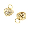 Brass Micro Pave Cubic Zirconia Pendants KK-C092-24B-G-2