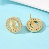 Brass Micro Pave Clear Cubic Zirconia Virgin Mary Stud Earrings EJEW-F400-23A-G-2