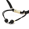 Natural Mixed Gemstone Pixiu Braided Bead Bracelet BJEW-K330-01-3