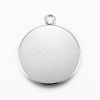 Tarnish Resistant 304 Stainless Steel Pendant Cabochon Settings X-STAS-E146-18P-25mm-1