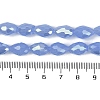 Opaque Solid Color Electroplate Glass Beads Strands EGLA-N013-J10mm-B06-4