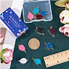 12Pcs 6 Colors Druzy Quartz Crystal Dyed Connector Charms FIND-SC0005-33-3