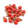 (Defective Closeout Sale: Ring Dyed)ABS Plastic Imitation Pearl Charms KY-XCP0001-25G-05-1