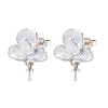 Brass Enamel Stud Earring Findings KK-CBA58F9-01P-05-1