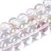 Transparent Spray Painted Glass Bead Strands GLAA-N035-03C-B07-1