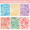 PandaHall Elite 1800Pcs 6 Colors Glass Round Seed Beads SEED-PH0001-90-2