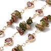 Handmade Brass Glass Square Link Chains CHC-F019-11G-07-1