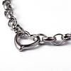 Tarnish Resistant Heart 304 Stainless Steel Link Necklaces and Bracelets Jewelry Sets SJEW-F132-08P-3