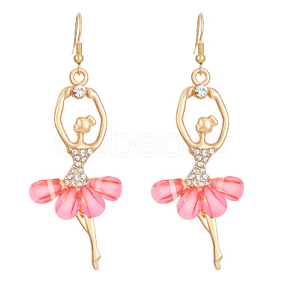 Alloy Rhinestone Dangle Earrings FS-WG8CE25-01-1