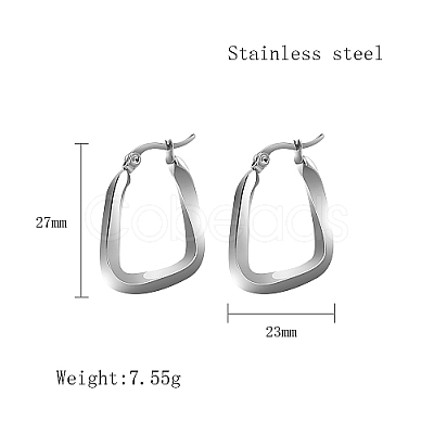 Non-Tarnish 304 Stainless Steel Hoop Earrings for Women QX9021-3-1