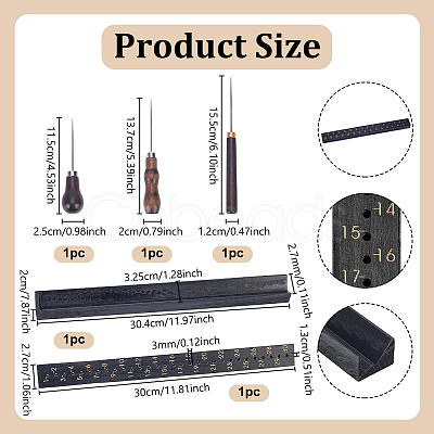 1 Bag Wood Bookbinding Signature Punching Tool Awl Guide AJEW-NB0009-53-1