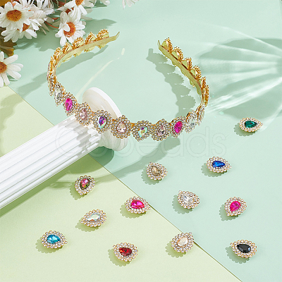 72Pcs 12 Colors Sew on Rhinestones GLAA-PH0004-08-1