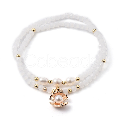 Faceted Glass Bead Stretch Bracelets BJEW-JB05488-02-1