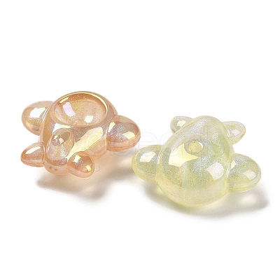 Airplane UV Plating Luminous Rainbow Iridescent Acrylic Beads LACR-R001-06A-1