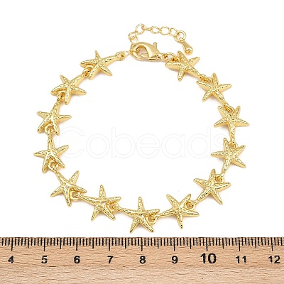 Brass Link Chain Bracelets for Women BJEW-L707-04G-03-1