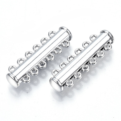 6-Strands Brass Magnetic Slide Lock Clasps KK-Q740-19P-1