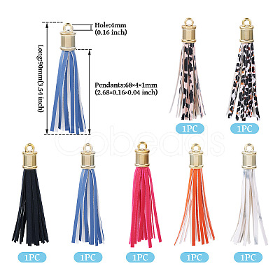 PU Imitation Leather Tassel Pendants FIND-TA0005-07B-1
