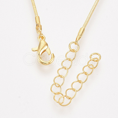 Brass Square Snake Chain Necklace Making MAK-T006-10B-G-1