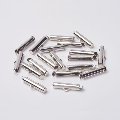 Brass Slide On End Clasp Tubes KK-P031-09P-1