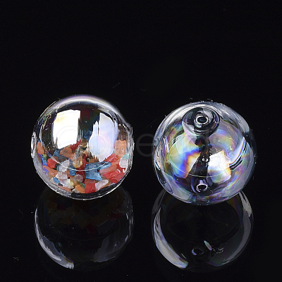 Handmade Blown Glass Globe Beads X-DH017J-1-12mm-AB-1