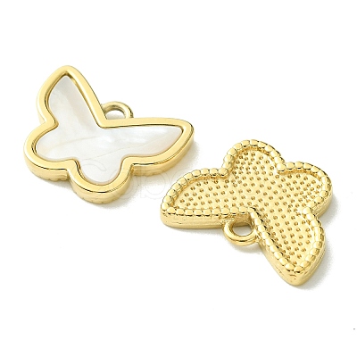 Ion Plating(IP) 304 Stainless Steel Pave Shell Pendants FIND-Z028-24G-1