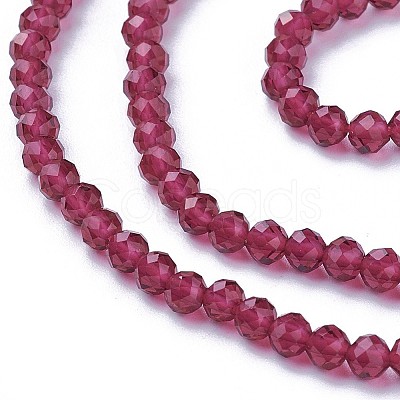 Faceted Glass Beads Strands X-G-F619-09D-3mm-1