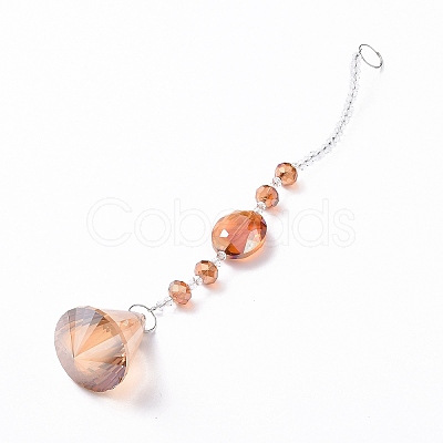 Crystal Teardrop Beaded Wall Hanging Decoration Pendant Decoration HJEW-G019-01F-1