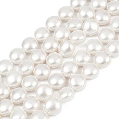 Electroplated Shell Pearl Beads Strands BSHE-G027-13B-1