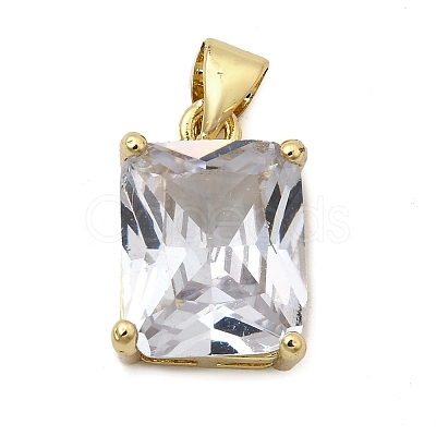 Brass Micro Pave Cubic Zirconia Pendants KK-I360-078G-1
