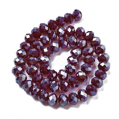 Electroplate Transparent Glass Beads Strands EGLA-XCP0001-16-1