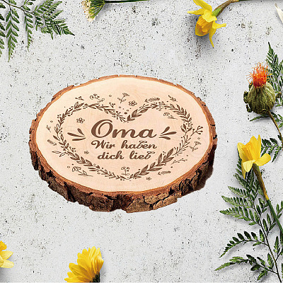 Carved Wood Round Sheets AJEW-WH0362-005-1