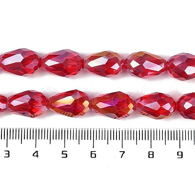 Transparent Electroplate Glass Beads Strands EGLA-N013-T8mm-B12-1