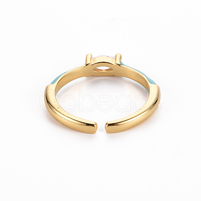 Brass Enamel Cuff Rings RJEW-T016-29-NF-1