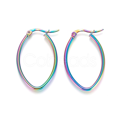 304 Stainless Steel Geometric Hoop Earrings STAS-D171-05D-M-1