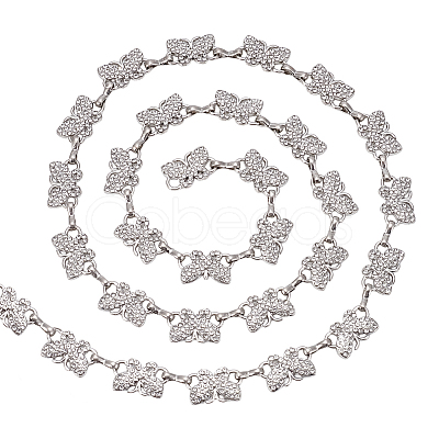 1Pc Alloy Glass Crystal Rhinestone Butterfly Link Chains LCHA-PH0001-01-1