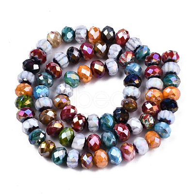 Faceted Handmade Millefiori Glass Beads Strands X-LK-T001-09-1