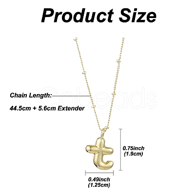 1Pc Initial Letter Brass Pendant Necklaces NJEW-YW0001-24T-1