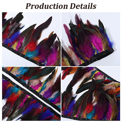 1 Bundle Fashion Feather Cloth Strand Costume Accessories DIY-GF0012-59C-1