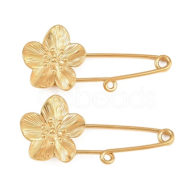 Peach Blossom 304 Stainless Steel Safety Pins Brooch Findings SA-CBA098D-14B-G01-1
