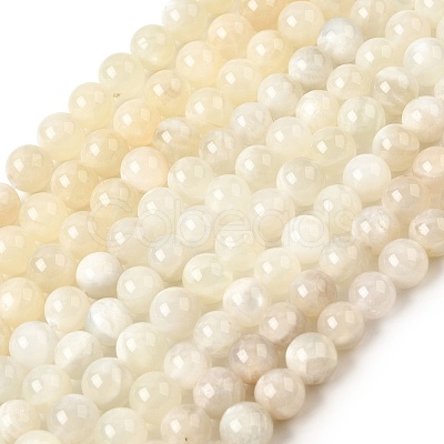 Natural White Moonstone Beads Strands G-F674-08-8mm-01-1