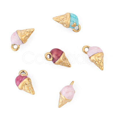 6Pcs 304 Stainless Steel Enamel Charms STAS-TA0006-42-1