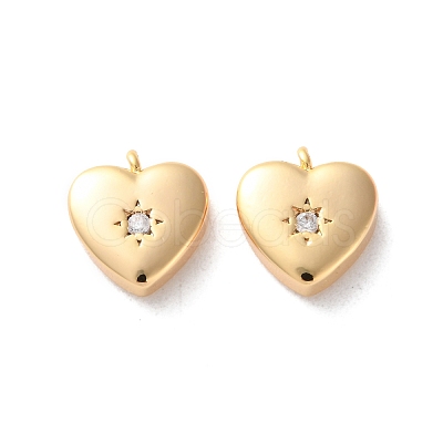 Brass Micro Pave Clear Cubic Zirconia Pendants KK-L221-001G-1
