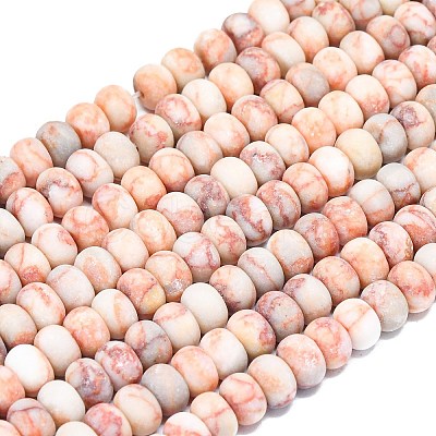 Natural Red Netstone Beads Strands G-P575-A15-6x4mm-1