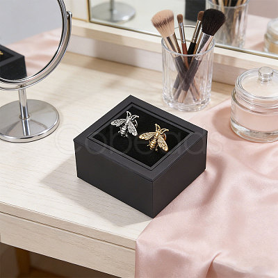 Plastic Overturn Cufflink Storage Boxes CON-WH0095-227-1