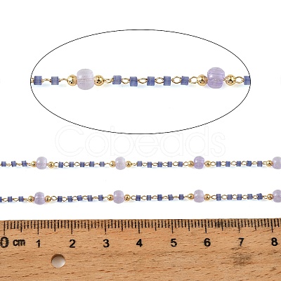 Handmade Brass Glass Beaded Chains GL-CBA1C06-01G-05-1