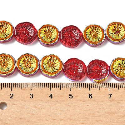 Half Electroplate Baking Paint Glass Beads Strands EGLA-K061-11A-AB02-1