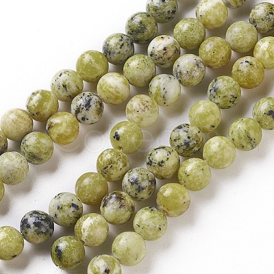 Natural Yellow Turquoise(Jasper) Beads Strands X-G-Q462-4mm-22-1