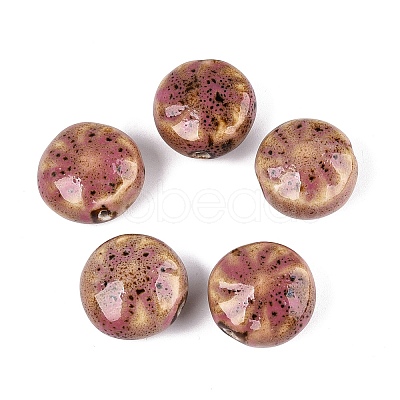 Windmill Spiral Pattern Vintage Handmade Porcelain Beads PORC-N013-19-03-1