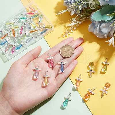 4Sets Transparent Acrylic Pendants FIND-PH0009-57-1